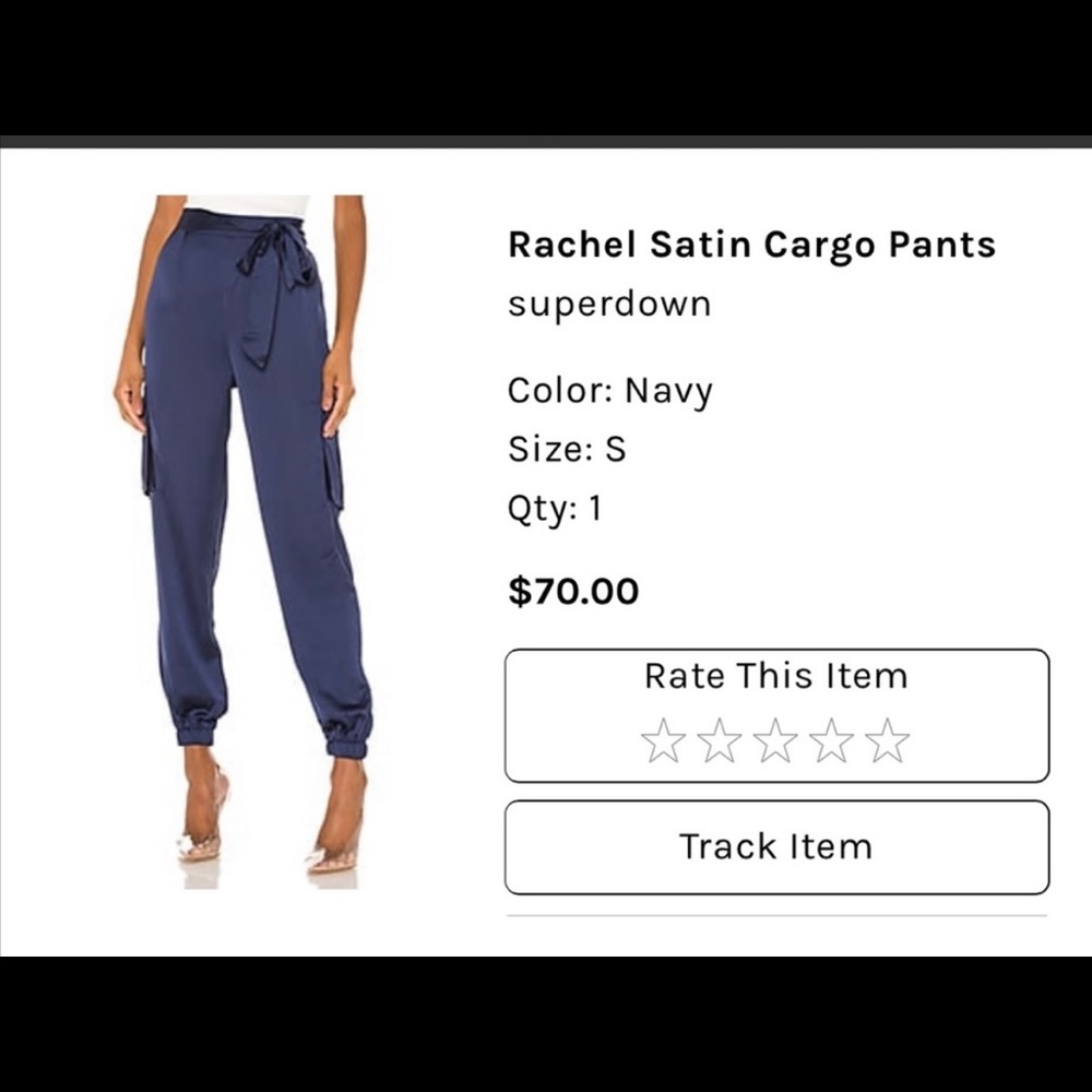 Revolve SuperDown Rachel Satin Cargo Pants Small